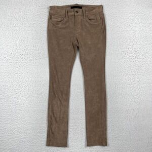Joes Jeans Skinny Pants Womens 27 Brown The Icon Flawless Faux Suede Chic Fall